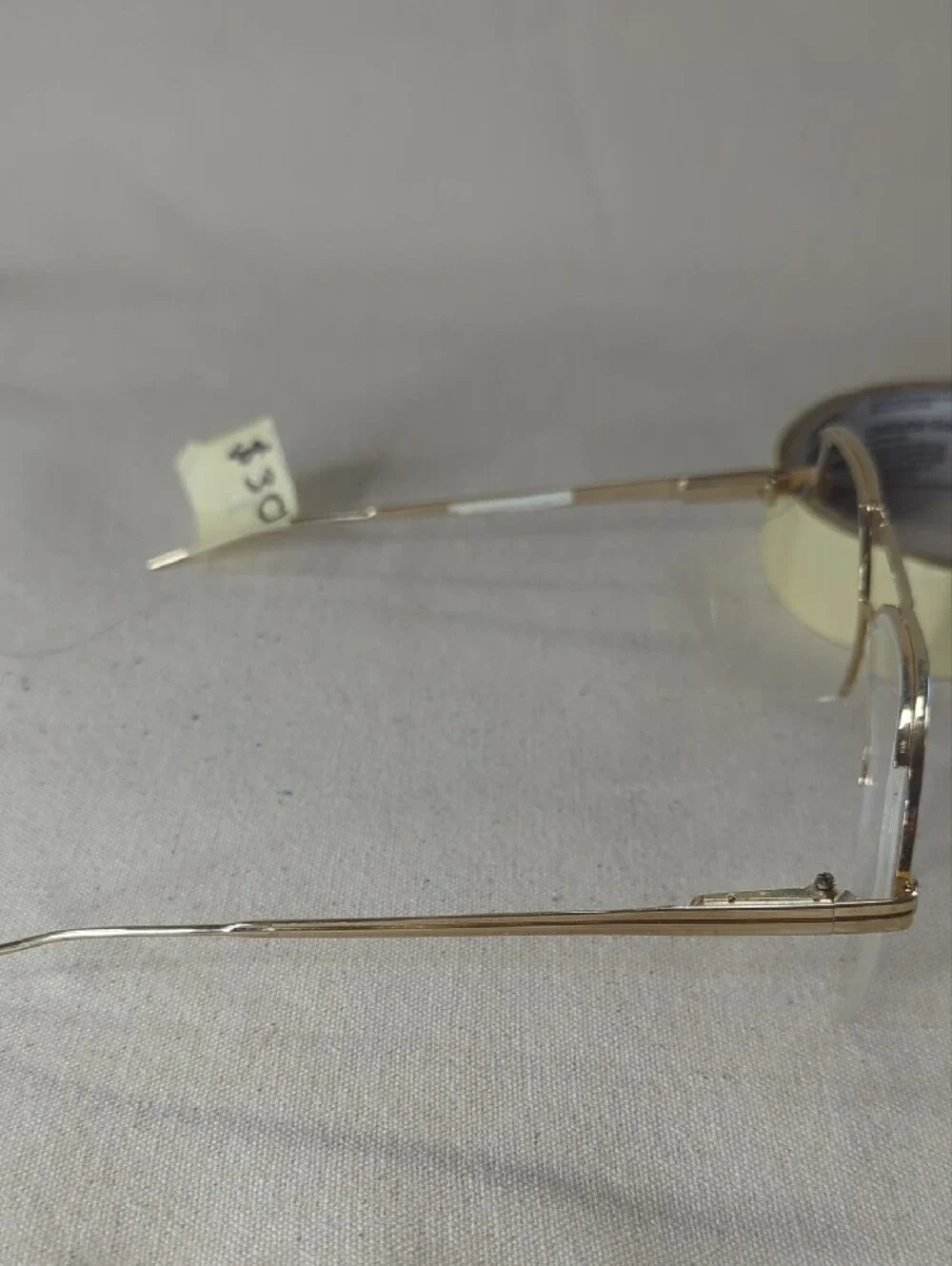 Gold Rim Aviator Glasses - Missing 1 Lense